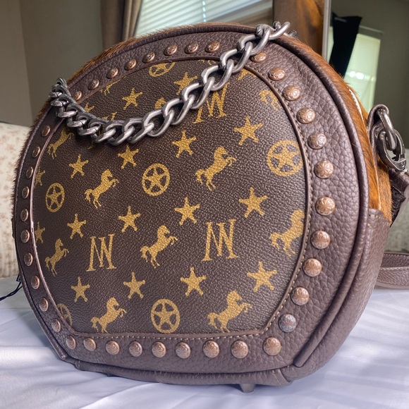 Montana West Brown Crossbody Bag with Chain Detail - Picture 2 of 6